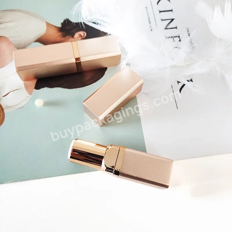 Luxury Rose Gold Lipstick Aluminum Tube Custom Lipstick Metal Tube Square Round Oem Lipstick Containers Tubes