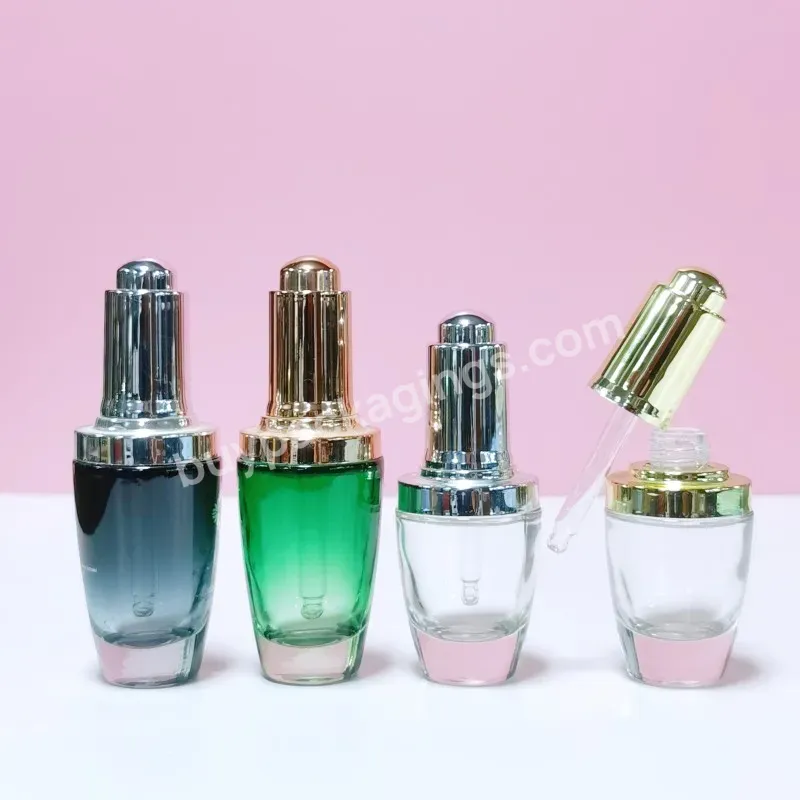 Luxury Serum Bottle Push Button Dropper Cosmetics 20ml 30ml 50ml Face Serum Glass Dropper Bottle