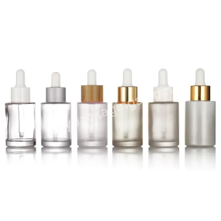 Luxury Serum Colored Gradient 10ml 15ml 30ml 50ml Black Frosted Essential Oil White Amber Glass Cosmetic Dropper Bottle Oil