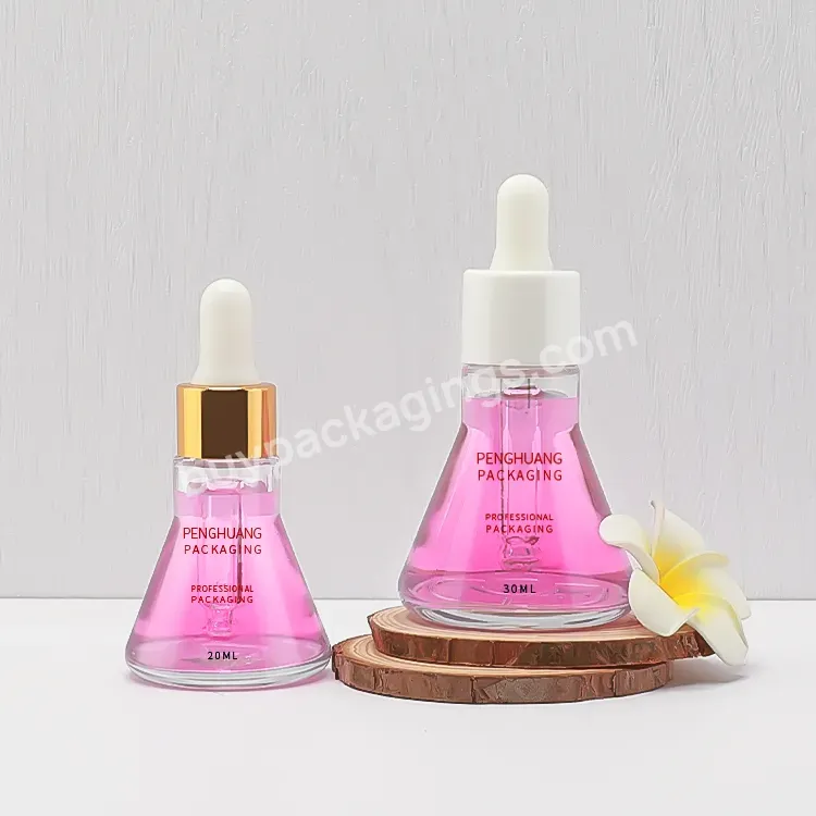 Luxury Serum Dropper Bottle 30ml Cosmetics Skin Care Packaging Cone Shape Essential Oil Glass Dropper Bottle