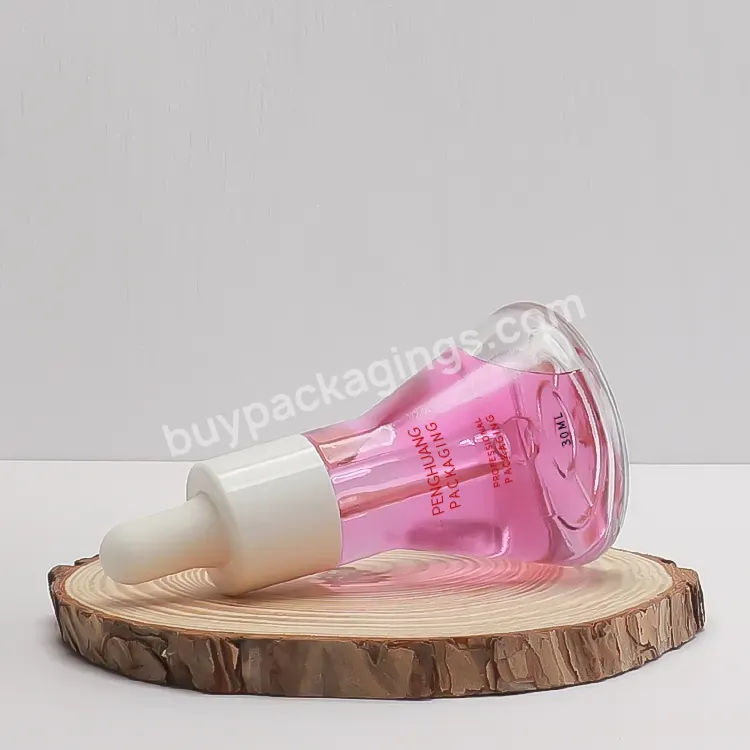 Luxury Serum Dropper Bottle 30ml Cosmetics Skin Care Packaging Cone Shape Essential Oil Glass Dropper Bottle