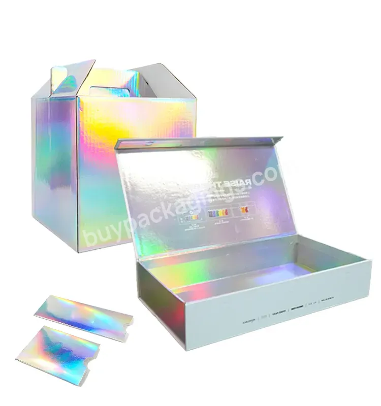 Luxury Shipping Iridescent Box Customized Holographic Boxes Packaging With Logo