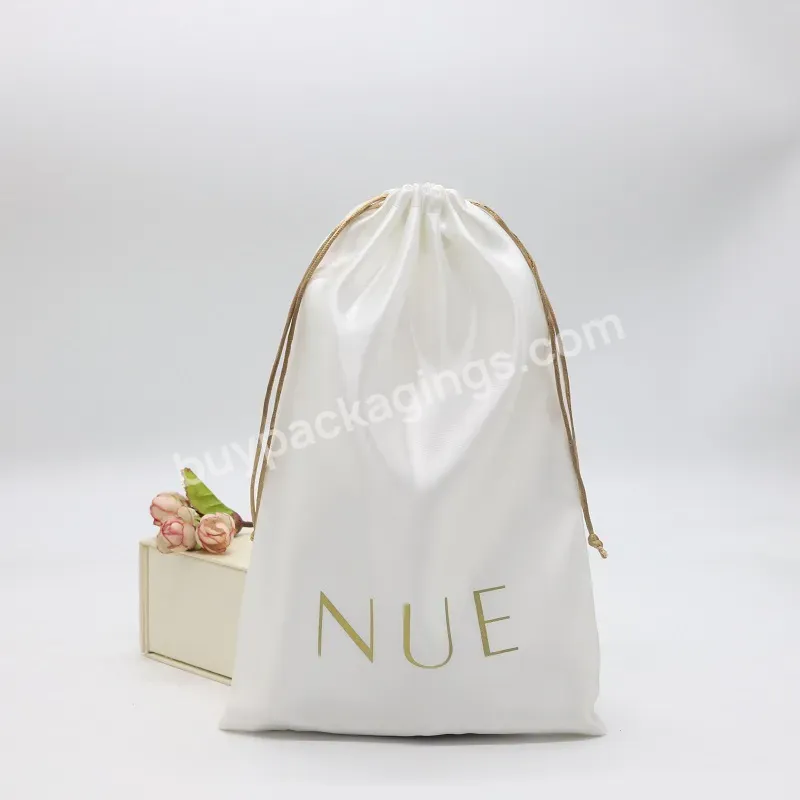 Luxury Silk Satin Sock Wallet Belt Drawstring Dust Bag Custom Swimwear Scarves Fur Slipper Packaging Bag With Logo