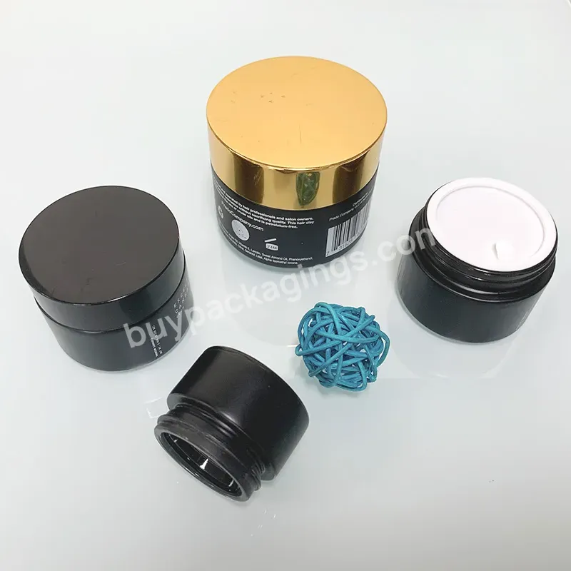 Luxury Skincare Body Cream Container Packaging Round 20ml 30 Ml 50ml Uv Paint Shiny Gold Glass Cosmetic Jar With Gold Lid