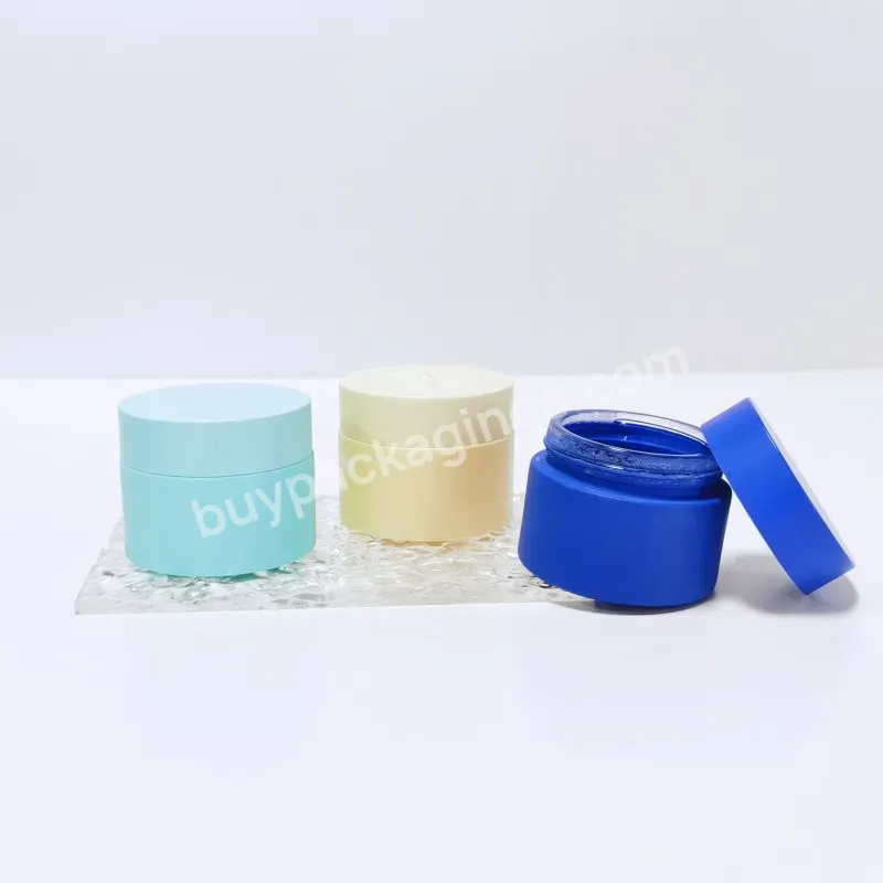 Luxury Skincare Body Packaging Empty Container 50ml Colorful Cosmetic Glass Cream Jar With Plastic Lid