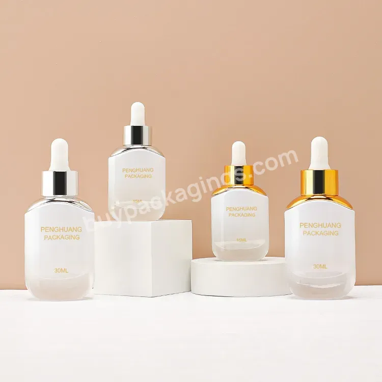 Luxury Skincare Packaging 30ml 50ml 15ml Thick Bottom Custom Empty Essential Oil Dropper Bottles Luxury 30ml Serum Bottle