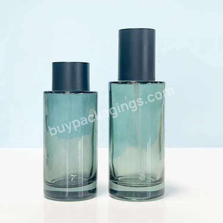 Luxury Skincare Packaging Empty Round 30ml 50ml 100ml Cream Cosmetic Glass Jar Toner Lotion Pump Glass Jar Glass Bottle