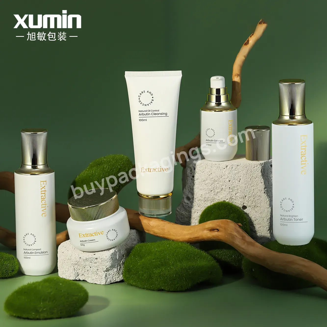 Luxury Skincare Packaging Set Glass Bottle 50g/30ml/100ml/120ml/100g Glass Bottle 50 Ml Glass Jar Squeeze Tube Lotion Bottle Set