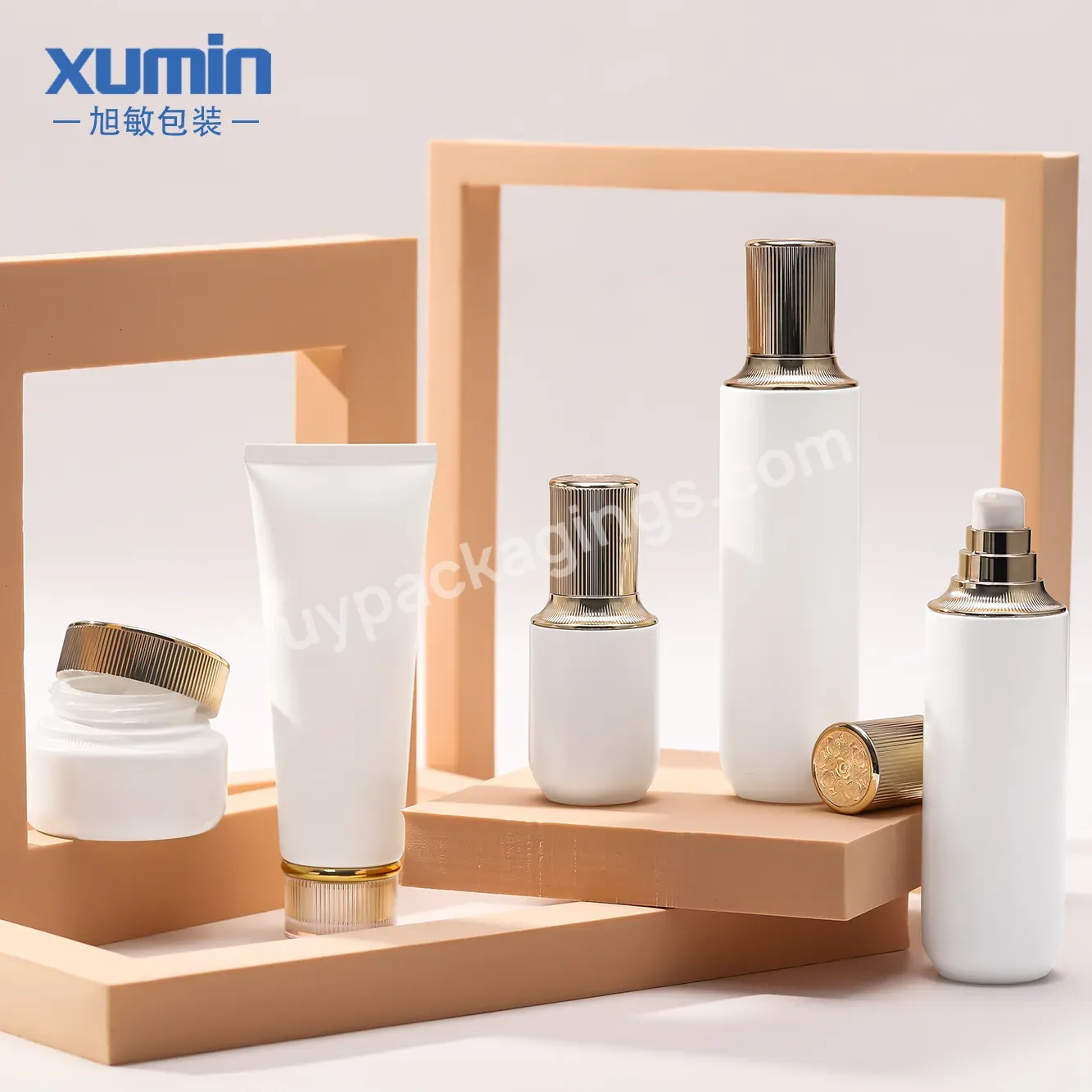 Luxury Skincare Packaging Set Glass Bottle 50g/30ml/100ml/120ml/100g Glass Bottle 50 Ml Glass Jar Squeeze Tube Lotion Bottle Set