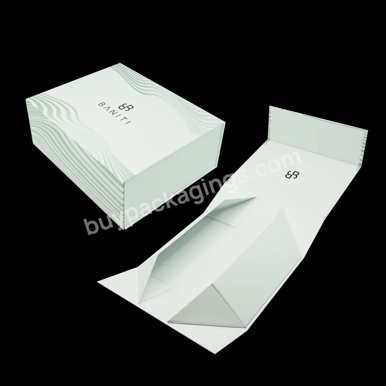 Luxury Small Business Cosmetic Paperboard Box Custom Logo White Folding Magnetic Box Packaging With Logo