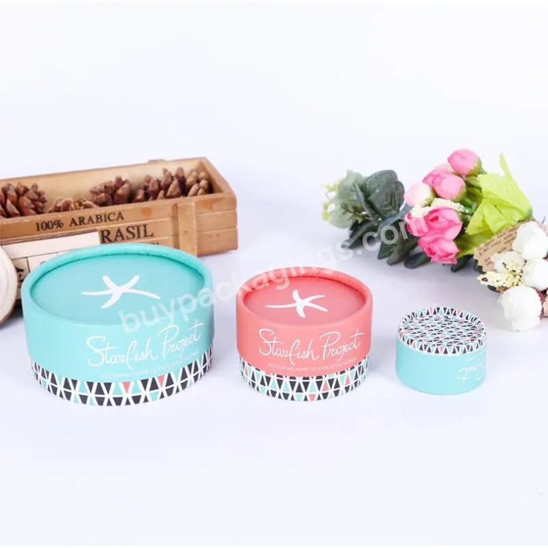 Luxury Small Paper Tube Packaging Earrings Necklaces Ring Jewelry Round Tubes With Ribbon Gift Box Paper Packaging