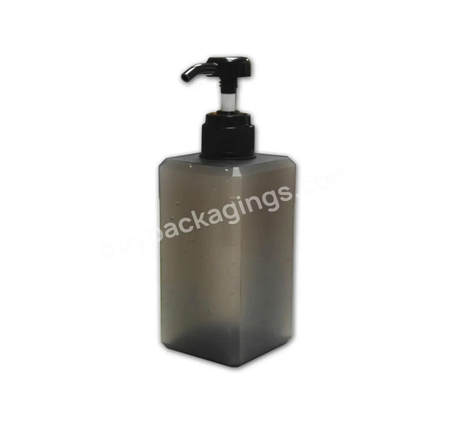 Luxury Square 400ml Petg Matte Black Shampoo Shower Gel Hand Sanitizer Packaging Container Hair Conditioner Bottle