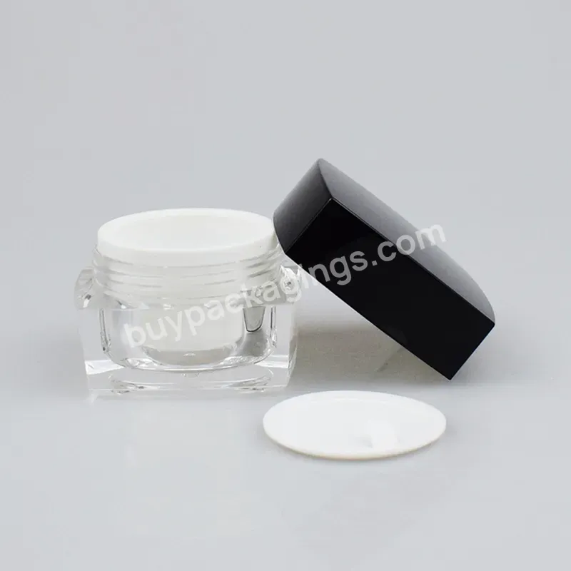 Luxury Square Acrylic 5g 10g 15g 20g 25g 30g Empty Acrylic Double Layer Makeup Skincare Body Lotion Cream Jar