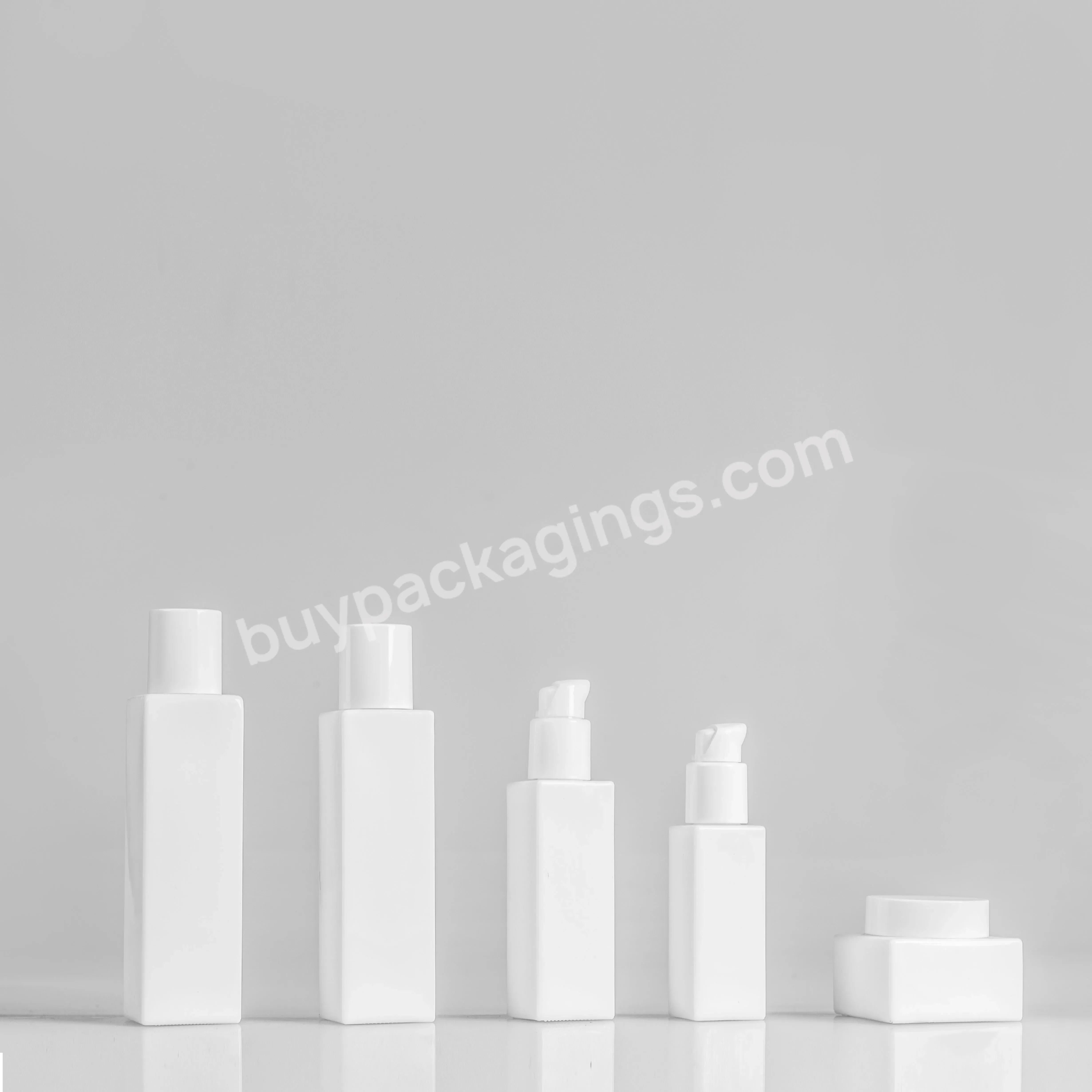 Luxury Square Empty Acrylic Skincare Jar And Pump Bottle Cosmetic Packaging Set