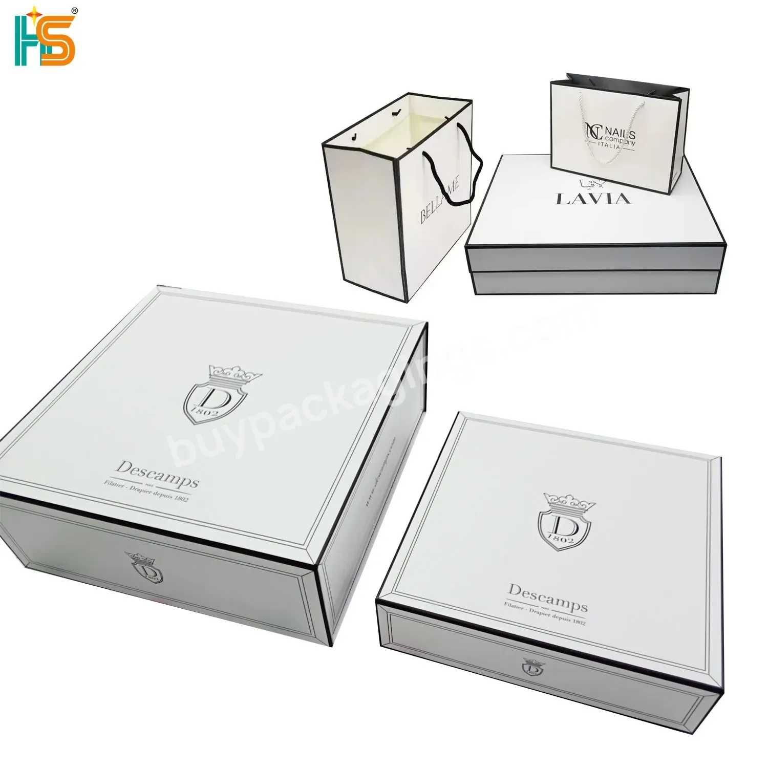 Luxury Sweatshirt Box Bag Packaging Custom Logo Big White Storage Collapsible Folding Gift Box