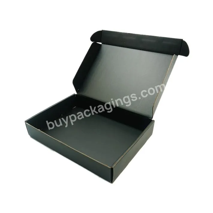 Luxury T-Shirt Small Corrugated Carton Box Black Mailing  Custom Packaging Box For Shipping Goods