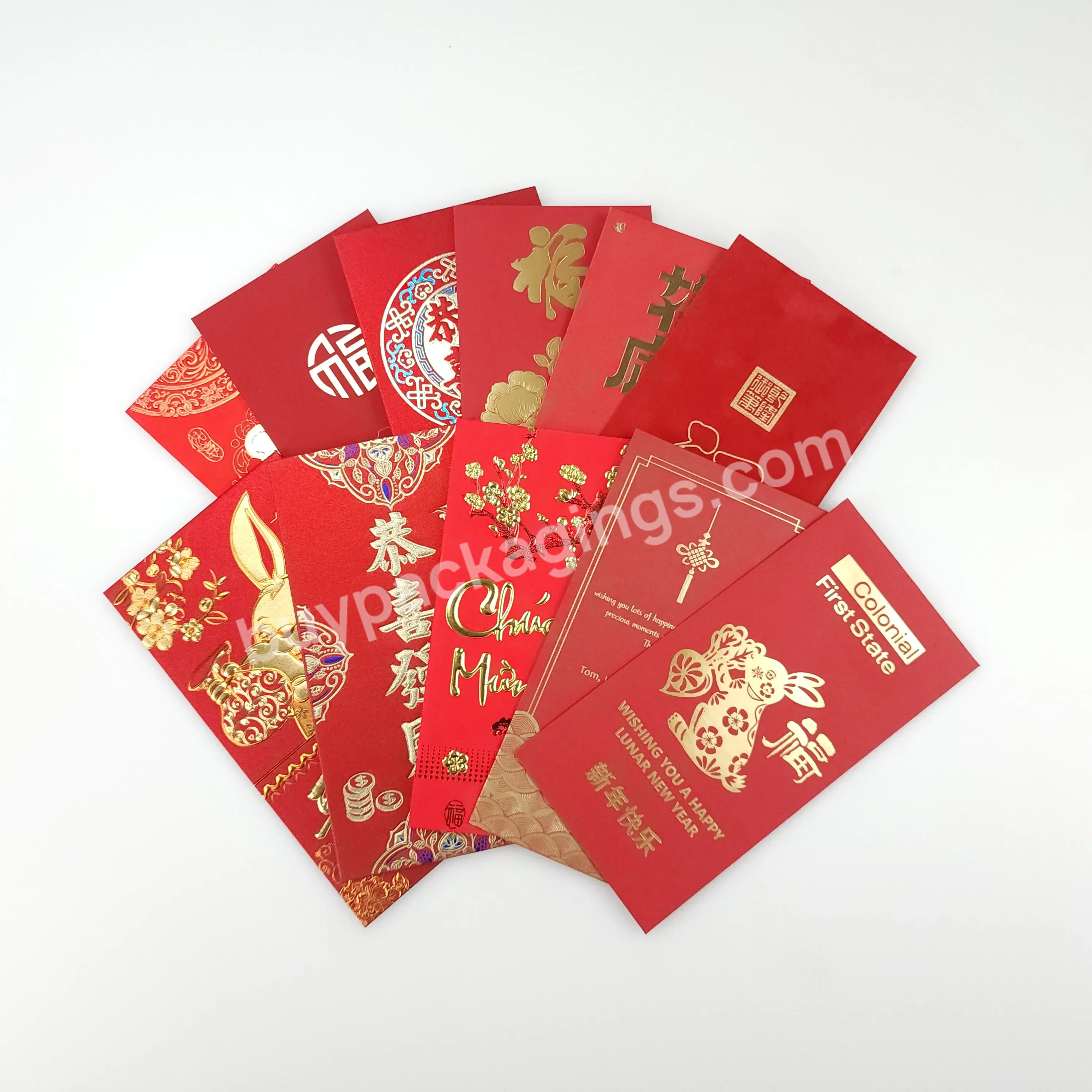 Luxury Traditional Angpao Customized Chinese New Year Red Pocket Envelopes With Design For Chinese Spring Festival