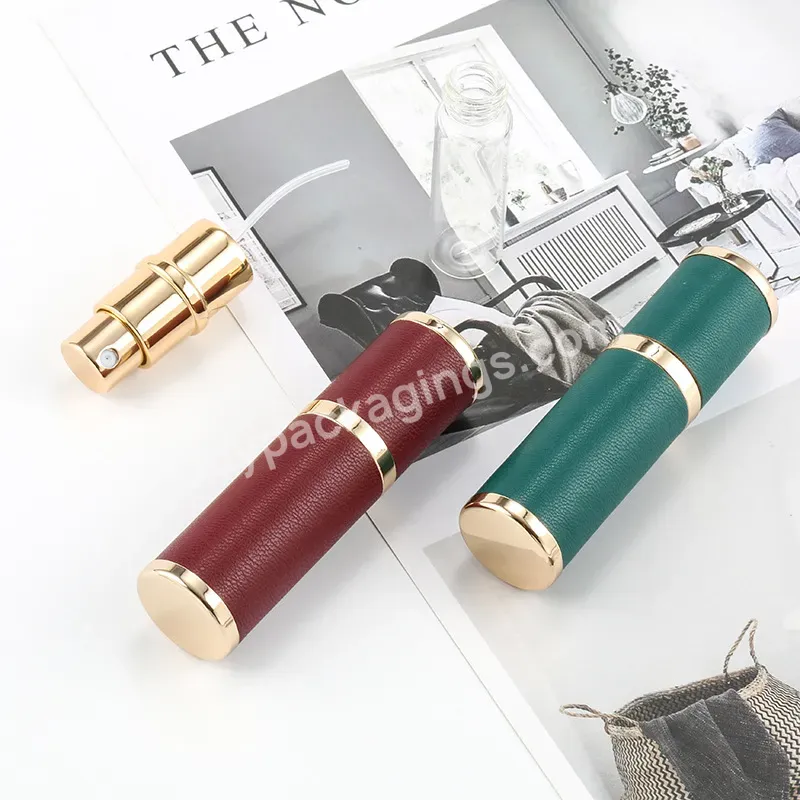 Luxury Travel Fragrance Bottles Leather Cover Travel Refillable Perfume Bottle