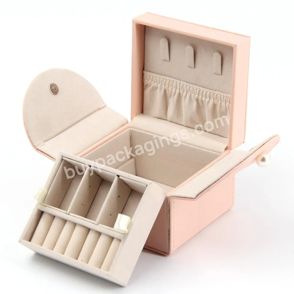 luxury traveling sets suitcase Ring Display  Necklace Storage Box zipper Jewelry Travel Box Earring travel jewelry box