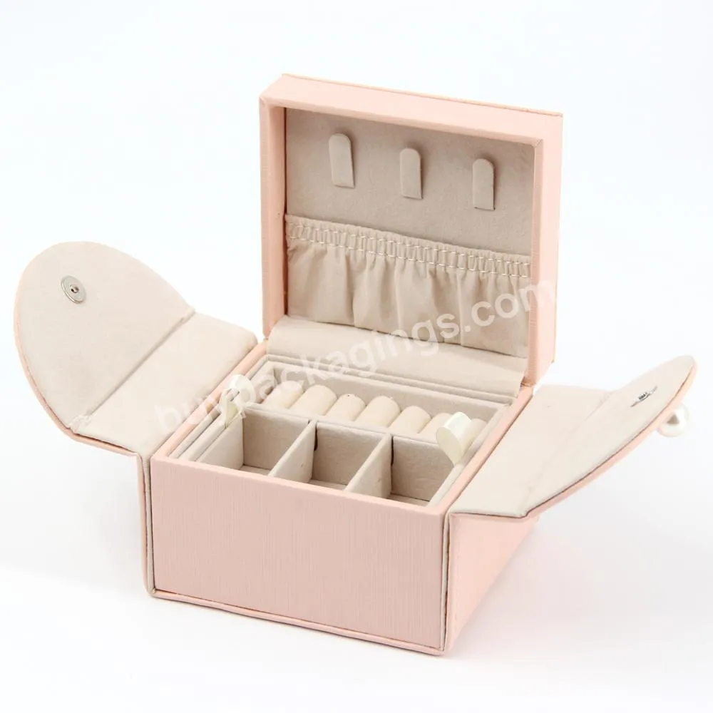 luxury traveling sets suitcase Ring Display  Necklace Storage Box zipper Jewelry Travel Box Earring travel jewelry box
