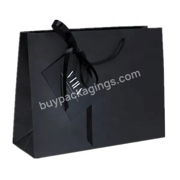 Luxury Various Custom Matt Black Printed Shopping Paper Bag