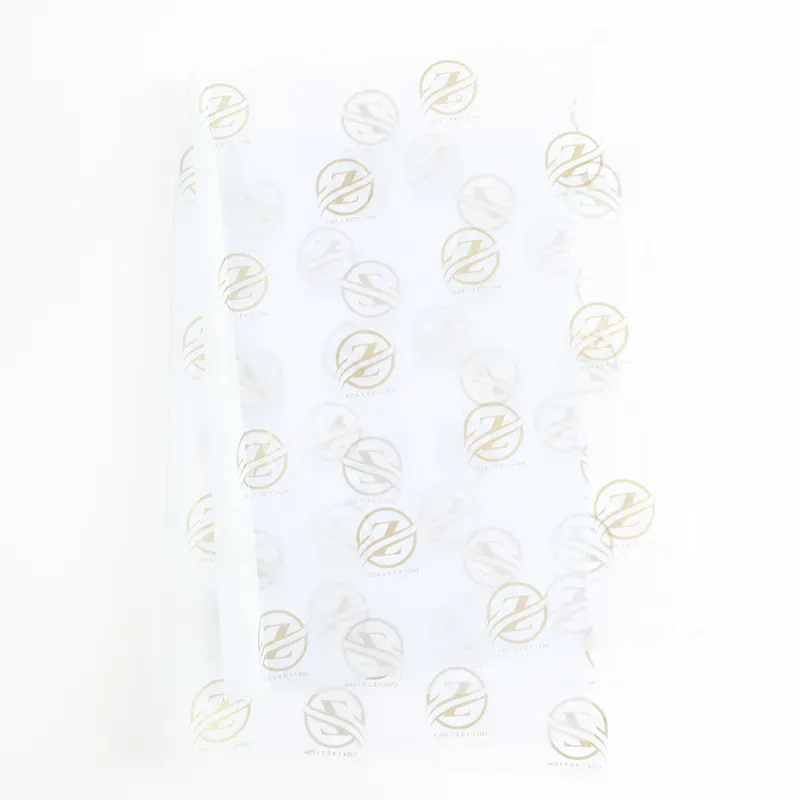 Luxury White Background Custom Black Logo Clothing Printing Copy Tissue Wrapping Paper