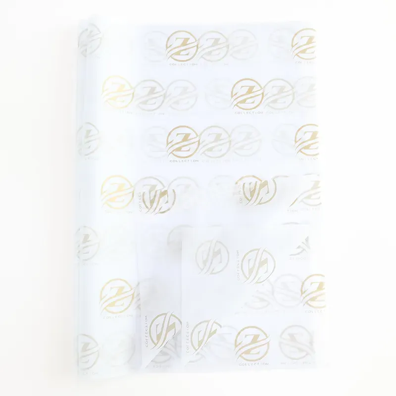 Luxury White Background Custom Black Logo Clothing Printing Copy Tissue Wrapping Paper