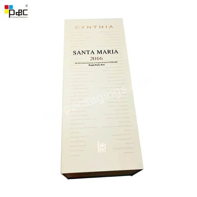 Luxury White Cardboard Paper Gift Champagne Red Wine Wooden Bottle Packaging Premium Wine Gift Box