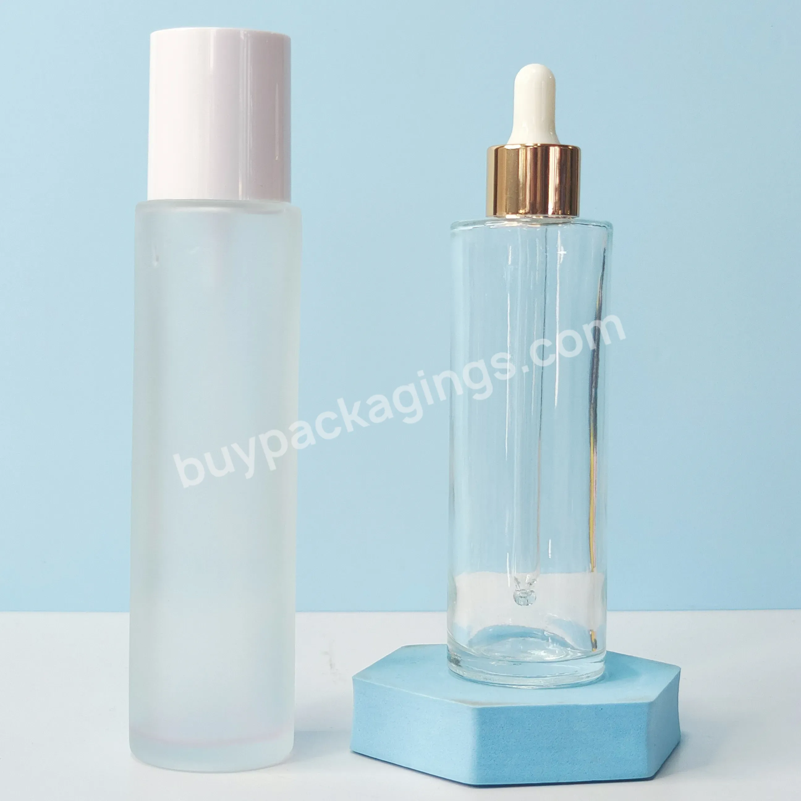 Luxury Wholesale 50ml 80ml 100ml 120ml Refillable Shampoo Body Lotion Cream Serum Glass Bottle With Pump