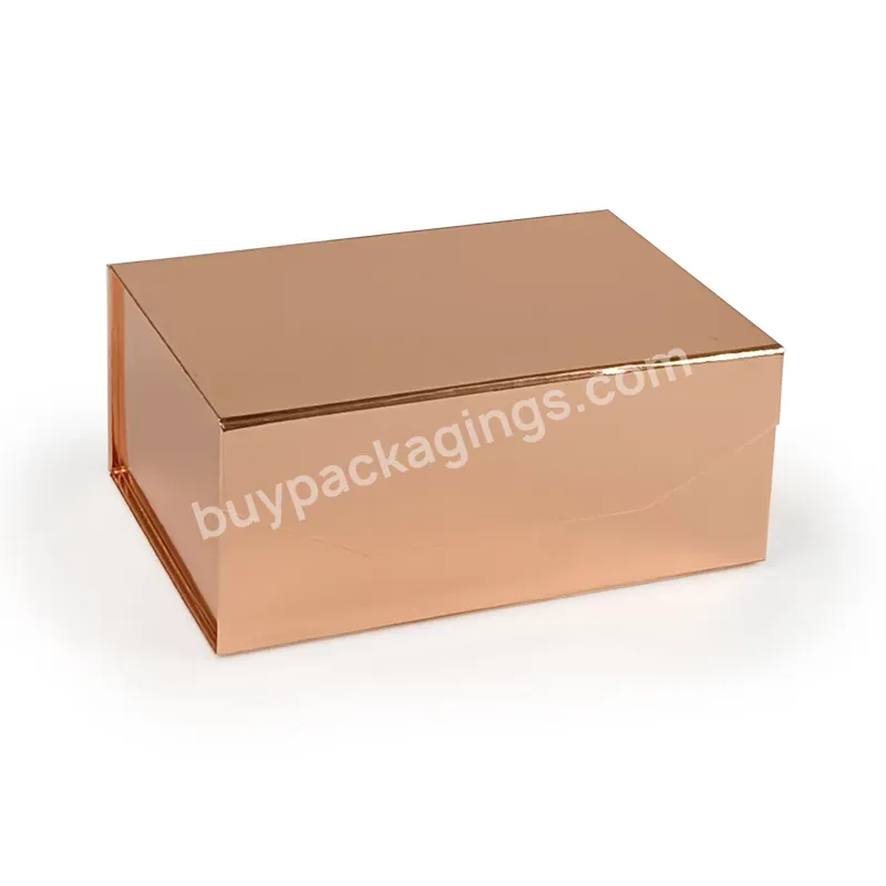 Luxury Wholesale Folding Paper Wedding Dress Foldable Packaging Magnetic Gift Box With Ribbon Closure
