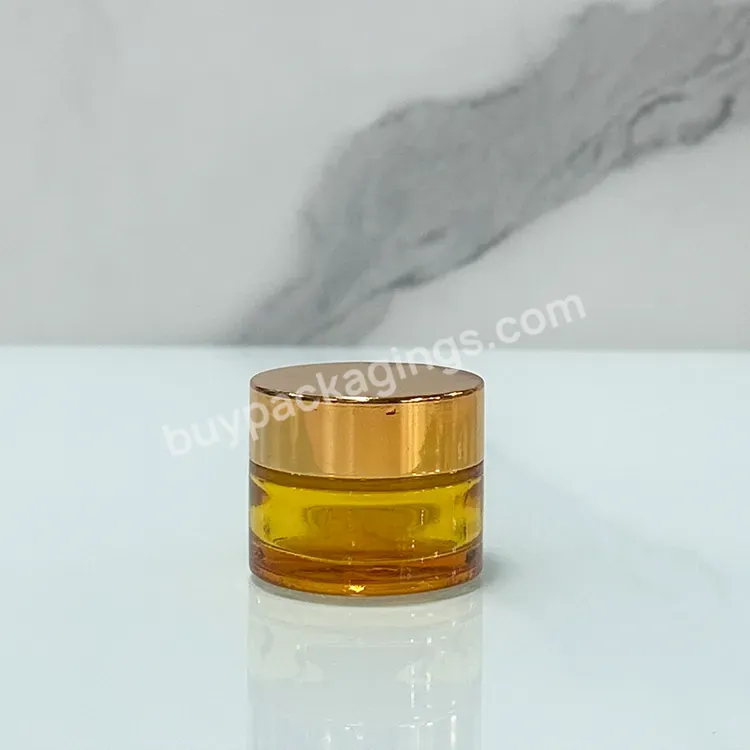 Luxury Yellow Glass Skincare Cosmetic Cream Jar 5ml 10ml 1oz 30g 50g 100g 200g Silver Gold Glass Jar With Lid - Buy Glass Jar With Lid,Glass Cream Jar,Cosmetic Cream Jar.