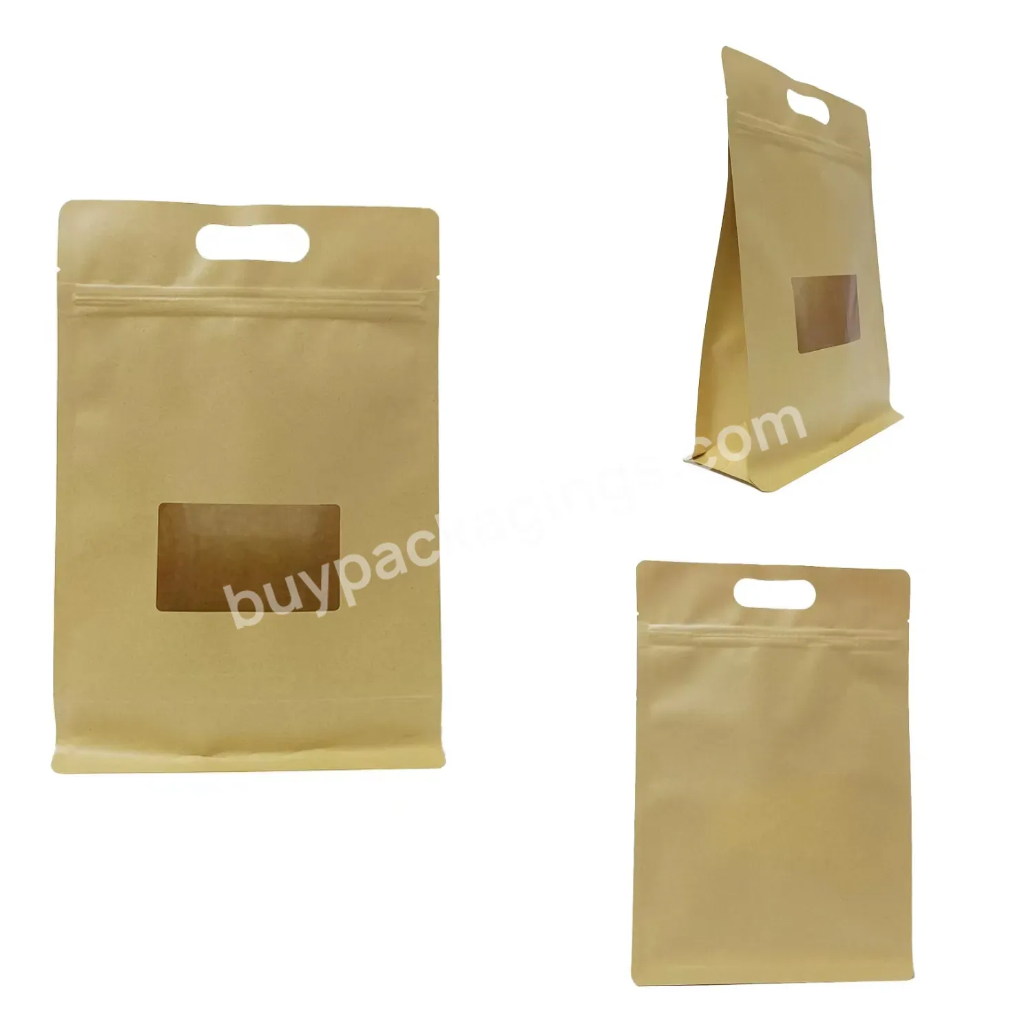 Made In China Brown Kraft Paper Bags With Clear Window For Food Packaging