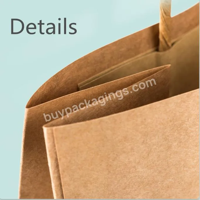 Made In China Creative Custom Logo Printed  Recyclable Ecofriendly Kraft Paper Bag For Shopping Gift Packaging