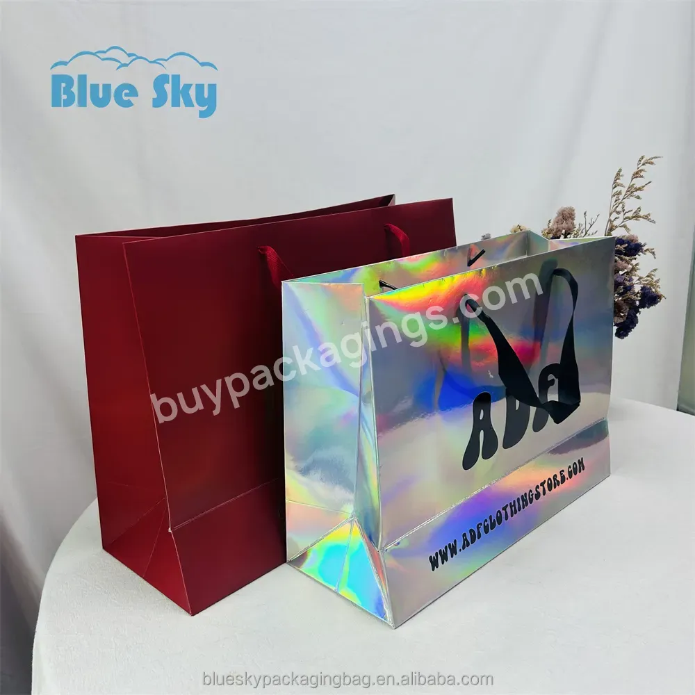Made In China Custom Luxury Gift Paper Shopping With Logo Print Men Garment Clothes Shoes Packaging Paper Bag Europe.