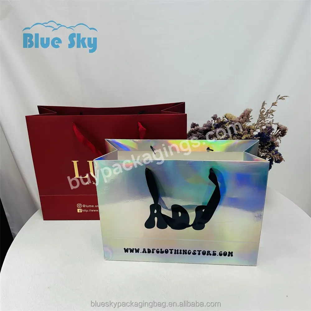 Made In China Custom Luxury Gift Paper Shopping With Logo Print Men Garment Clothes Shoes Packaging Paper Bag Europe.