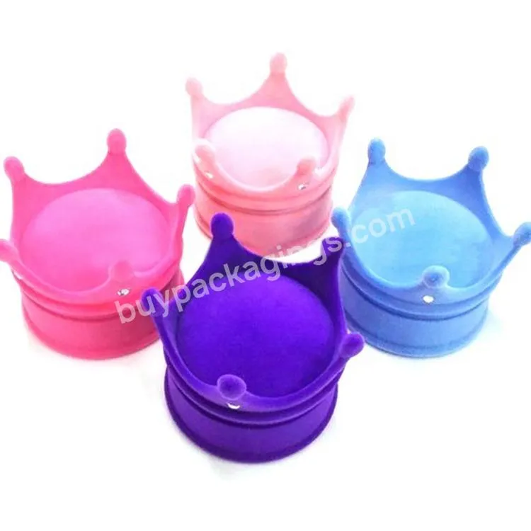 Made in China Custom Various Colors China Manufacturer Supply Crown Velvet Jewelry Ring Box