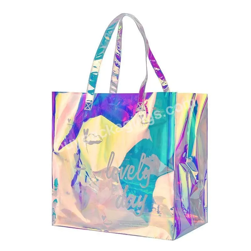 Made In China Pvc Holographic Tote Bag Cloths Shopping Bag With Handle