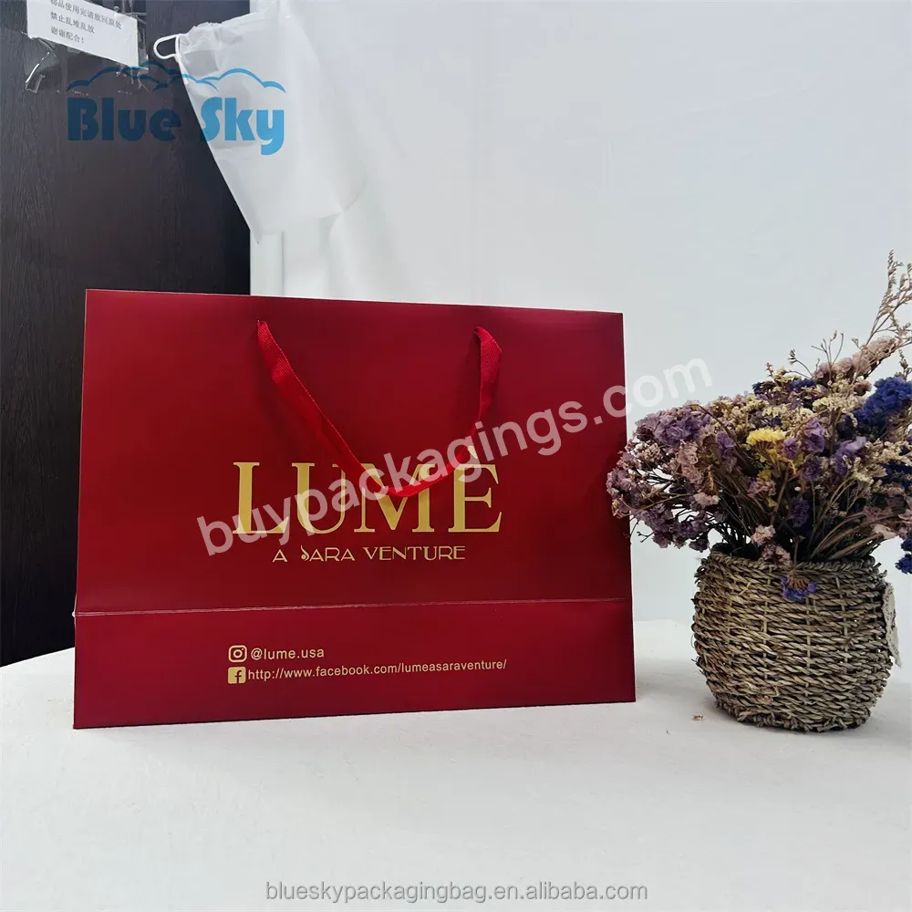 Made In China Wholesale Custom Logo Food Gift Red Kraft Paper Bag Color Stand Up Biodegradable Small Paper Gift Bags
