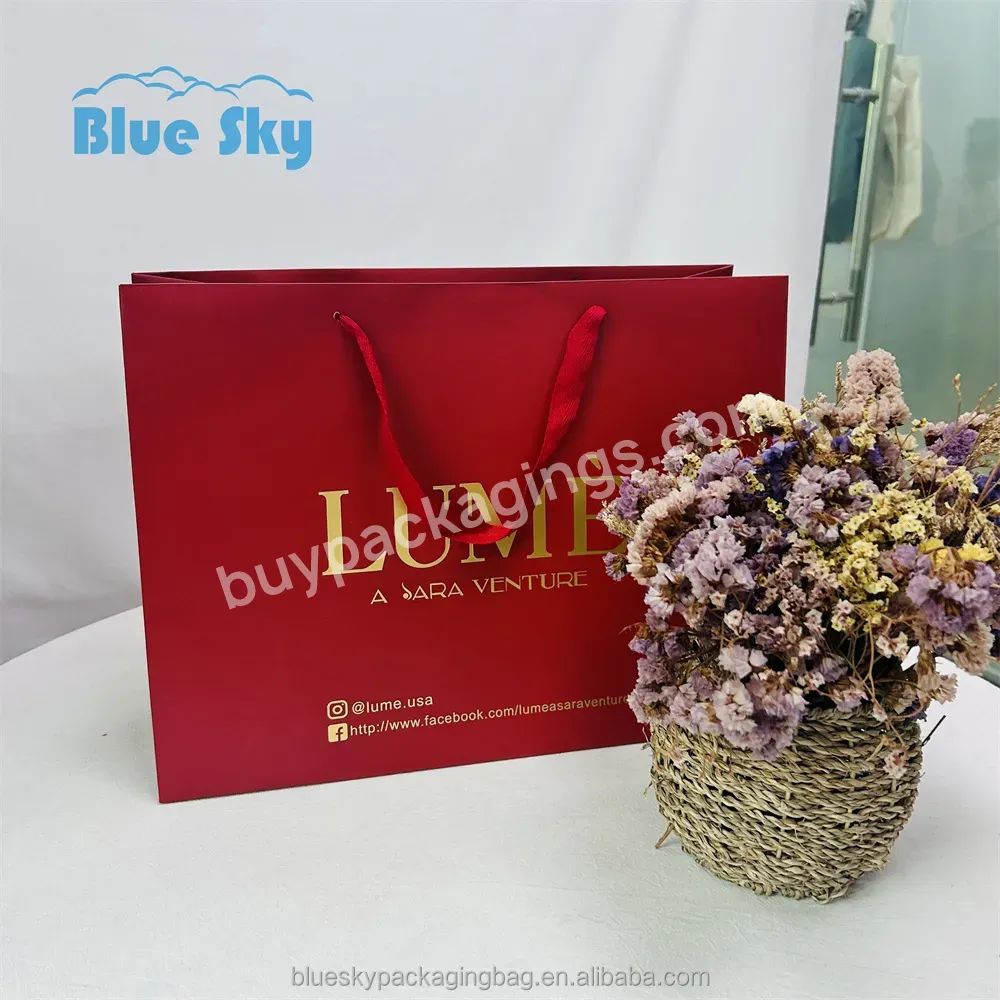 Made In China Wholesale Custom Logo Food Gift Red Kraft Paper Bag Color Stand Up Biodegradable Small Paper Gift Bags