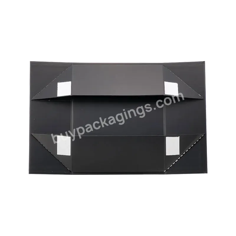 Magnet Box Carton Black Rigid Flat Luxury Magnetic Folding Storage Paper Gift Box With Ribbon Product Box Custom