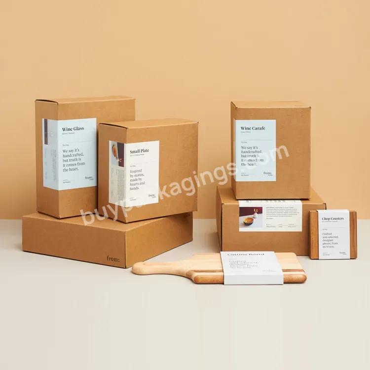 Mail Express Postage And Shipping Labels Waterproof Label Sticker Brown Kraft Cardboard Box Sticker