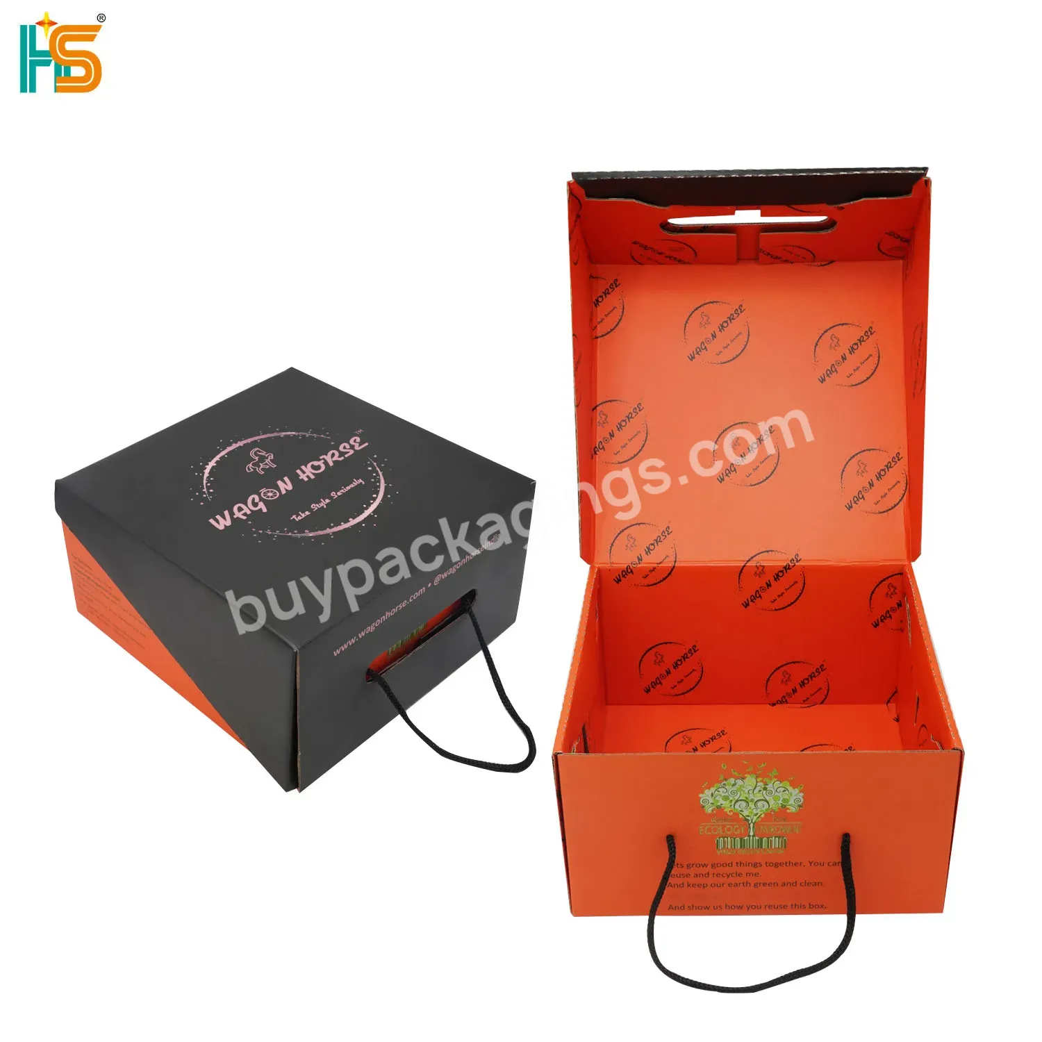 Mailer Corrugated Boxes Packaging Postage Shipping Baseball Cap Hat Boxes With Handles