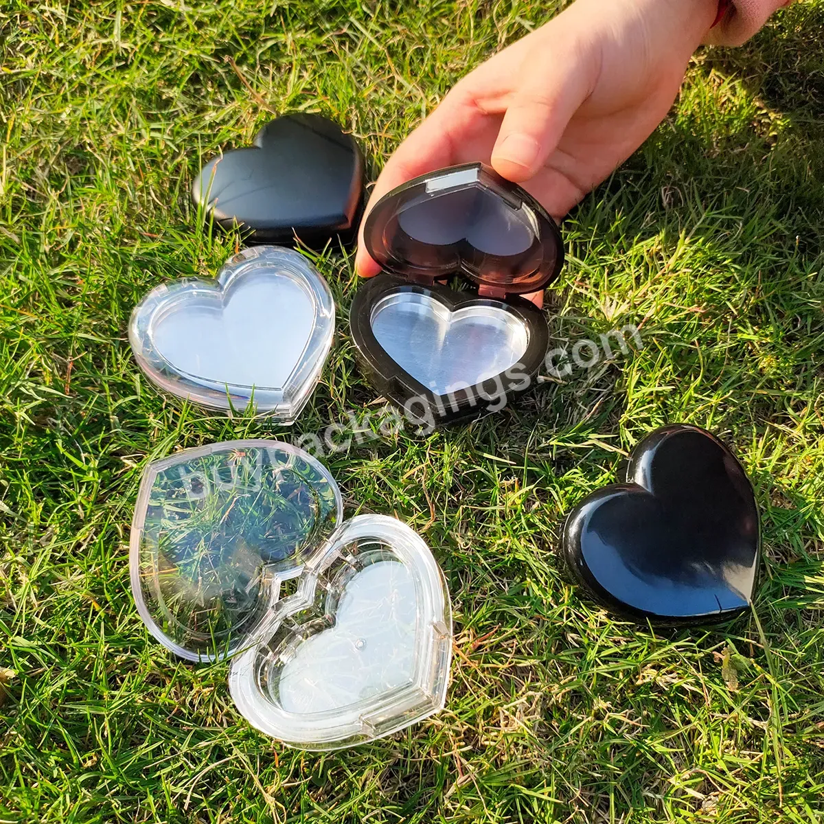 Make Up Heart Shape Single Color Eyeshadow Case Transparent/solid Color Empty Eye Shadow Powder Compact Case