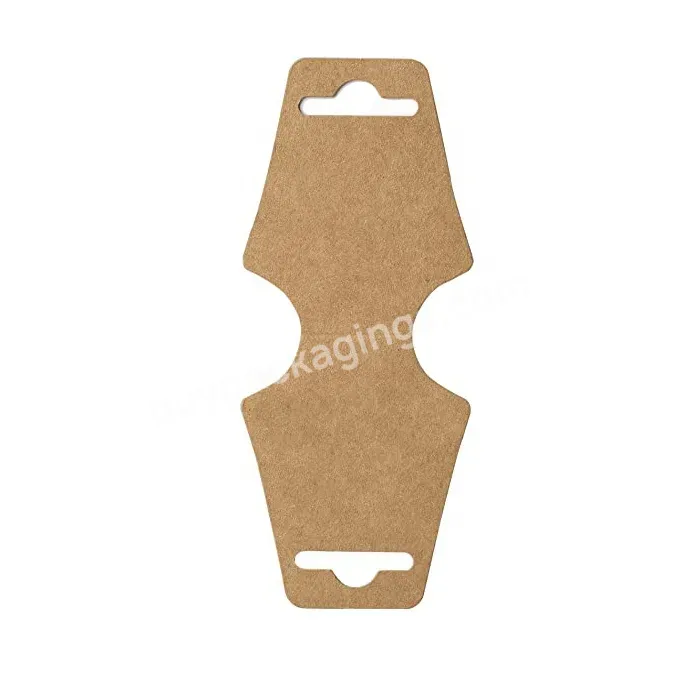 Make Your Own Logo Printed Brown Kraft Paper Folded Necklace Display Scrunchie Tag