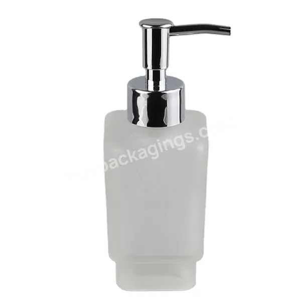 Manufacture 300ml Frosted Clear Glass Square Bottle Lotion Hand Cleanser With 28/400 Lotion Pump