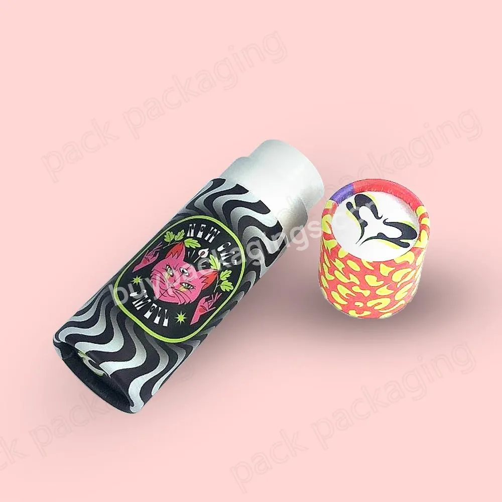 Manufacture Custom Printing 50g Twist Up Tubes Solid Perfume Lipstick Lip Balm Round Gift Paper Tube Cardboard Container