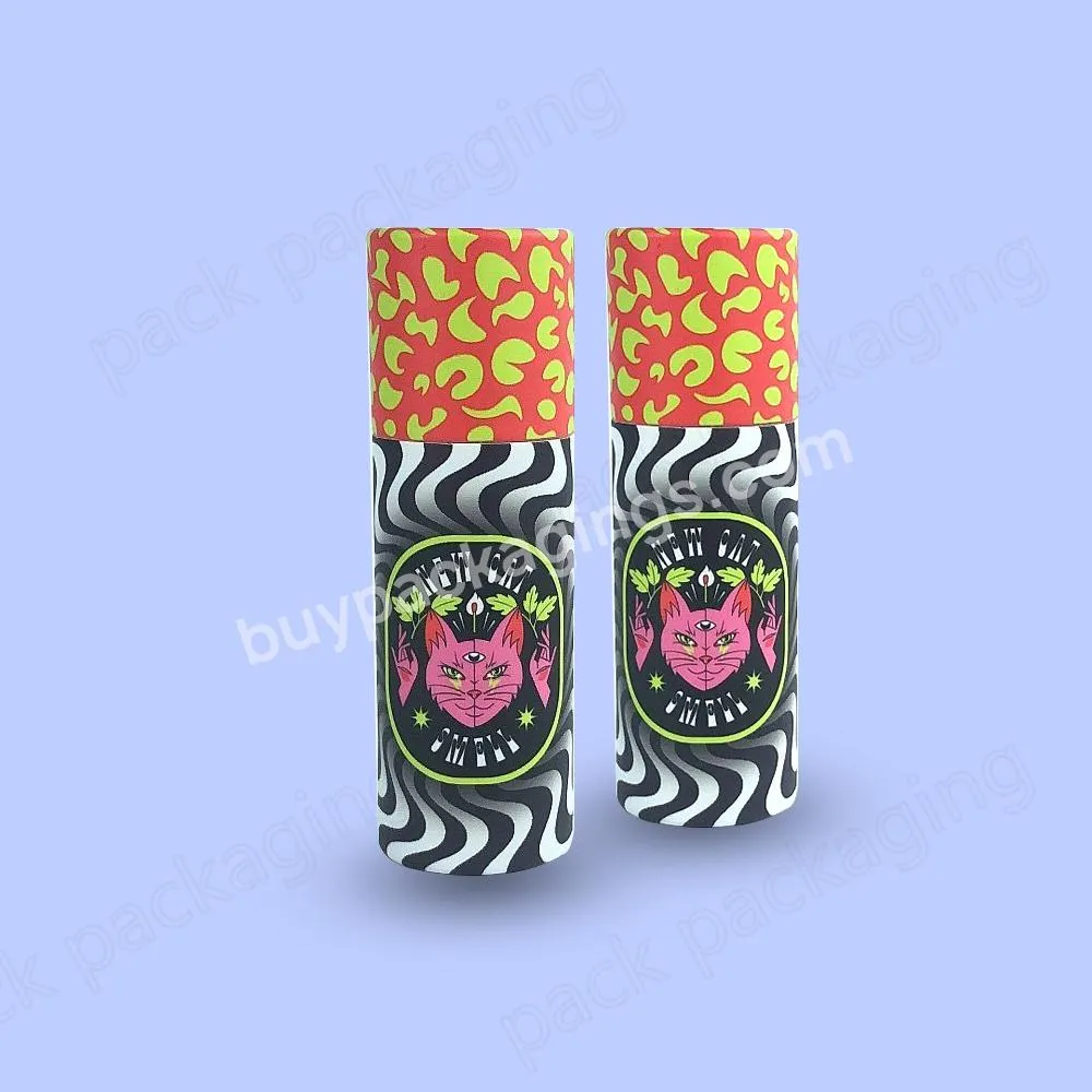 Manufacture Custom Printing 50g Twist Up Tubes Solid Perfume Lipstick Lip Balm Round Gift Paper Tube Cardboard Container