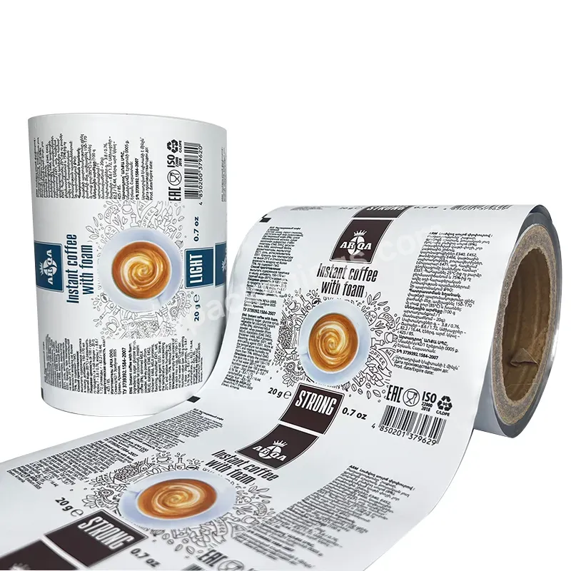 Manufacture Customized Logo Pet Vmpet Aluminium Foil Pe Food Grade Plastic Instant Coffee Powder Film Roll