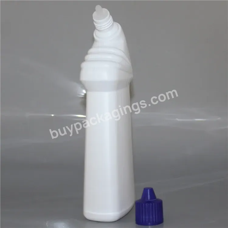 Manufacture Empty White Hdpe 500ml 600ml Plastic Liquid Toilet Bowl Cleaner Bottle