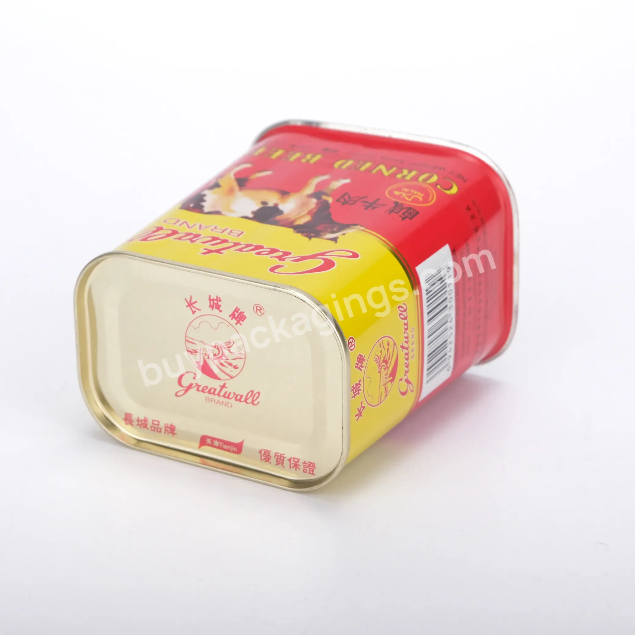 Manufacture Hotselling Metal Food T-style Metal Tin Can For Luncheon Meat Or Beef Use Canned Food